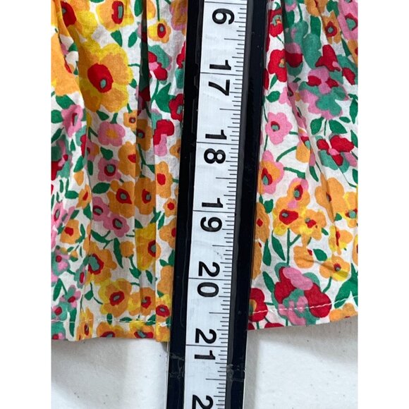 J Crew XXS Floral Tie Strap Smocked Tank Top Peplum Cottagecore Summer - Picture 6 of 12